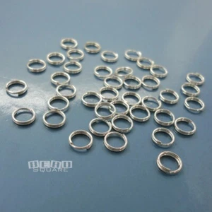 50 conectores de anillo de salto dividido de plata de ley maciza de 5 mm x 0,5 mm (calibre 24) 33441 - Imagen 1 de 1
