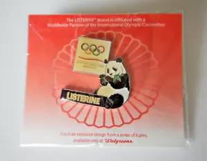 2008 BEIJING OLYMPIC LAPEL PIN PANDA - LISTERINE ORAL CARE WALGREENS EXCLUSIVE - Picture 1 of 12
