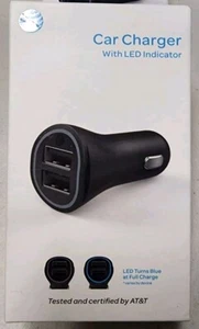Chargeur Voiture Double USB avec Indicateur LED, Charge Rapide 4.8A, Certifié AT&T - Photo 1 sur 2
