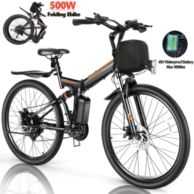 Bicicleta eléctrica plegable pico 500 W 50 millas 20 MPH bicicletas eléctricas certificadas por UL 2849 para adultos Foto 1 de 4