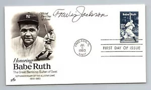 TRAVIS JACKSON Autografo Firmato Autografo Babe Ruth Timbro Cachet PRIMO GIORNO COPERTINA - Foto 1 di 2