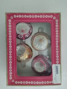 PALLE NATALIZIE GIOCO PLAST VINTAGE NOS Set Plastica Retrò Anni '70 '80 4 pezzi - Foto 1 di 4