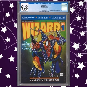 CGC 9.8 Wizard #1 Spider-Man McFarlane Poster 1991 Magazin The Guide to Comics - Bild 1 von 2