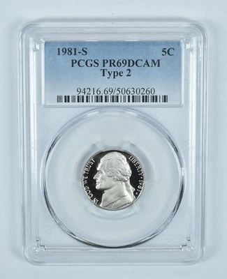 1981-S Jefferson Nickel Type 2 PR69 DCAM PCGS Blue Label *6719 - Image 1 of 4