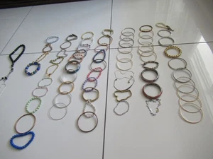 Mixed Lot Of 64 Bracelets, Gemstone Rhinestone Bead Glass + 2 necklaces GR8 BUY! - Picture 1 of 13