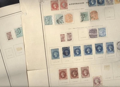 ESTADO AUSTRALIANO Australia del Sur, sellos clásicos con bisagras en 2 páginas restantes Foto 1 de 4