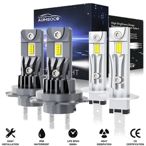 Combo de bombillas de haz alto/bajo de faros LED 6000K H7+H1 para BMW E70 X5 2005-2013 - Imagen 1 de 12