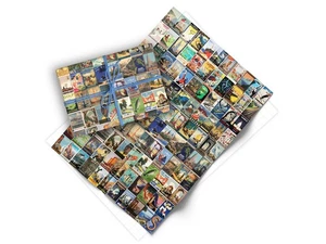 Carteles de viaje vintage 20"x28" paquete de 9 hojas dobladas envoltura de regalo - Imagen 1 de 6