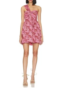 Revolve Likely Alyssa Paisley One Shoulder Bubble Dress Pink Size 6 NWT MSRP 228 - Picture 1 of 9