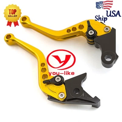 Par de palancas de freno de embrague corto dorado CNC dorado para Honda CBR1000RR/FIREBLADE 2004-2007 Foto 1 de 4