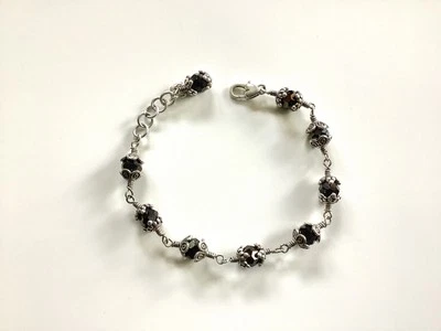 Браслет горный стеклянный Brighton коричневые хрустальные бусины серебро - Изображение 1 из 2