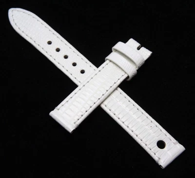 GENUINA FENDI 3800L Correa de Reloj Blanco Grano Lagarto 14mm x 14mm NUEVA Sin Hebilla Foto 1 de 3