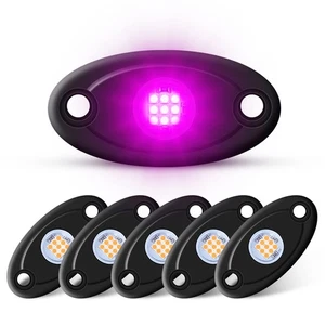 Kits de luces LED de roca de 6 cápsulas luces inferiores de neón púrpura para automóviles camiones ATV U... - Imagen 1 de 9