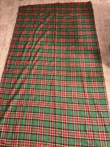 Festive Red And Green Plaid Flannel Fabric 41” X 146” - Picture 1 of 3