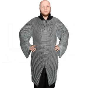 Butted Chainmail Armor 10mm Rings Hauberk Knight Shirt Oil Finished Mild Steel - Bild 1 von 2