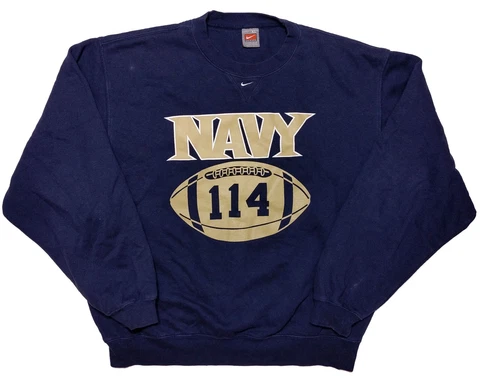 NIKE Navy Midshipmen Naval Academy Football Sweatshirt Team Issue Blue XL Cover