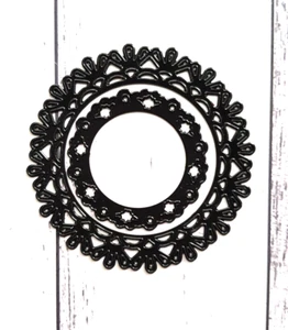 2pc Lacey Doily Round Cardmaking Frame Metal Cutting Dies Scrapbooking Journals - Picture 1 of 5