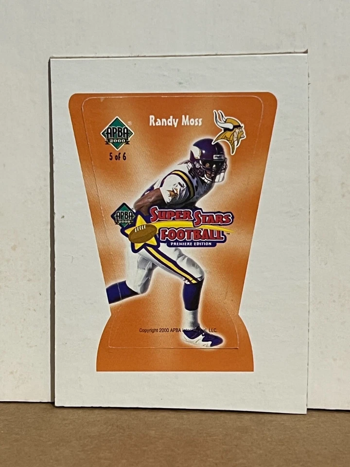 Randy Moss 2000 APBA Super Stars Football UNPOPPED Die Cut Game Piece #5 RARE SP Foto 1 de 1