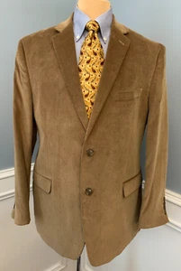 Saddlebred Corduroy Blazer Mens 44R Jacket Brown Cotton Casual Sportcoat - Picture 1 of 12
