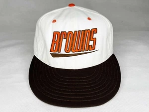Vintage Annco Double Logo NFL Cleveland Browns Football Cap Hat Sz 7 1/4 White - Picture 1 of 7