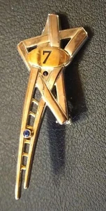 Mary Kay Consultant Lapel Pin # 7 Small Blue Crystal Silver/Gold Tone - Picture 1 of 14