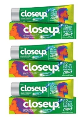 3 x Close Up Ever Fresh Fluoride Gel Toothpaste Menthol Paradise 90g - Image 1 of 4