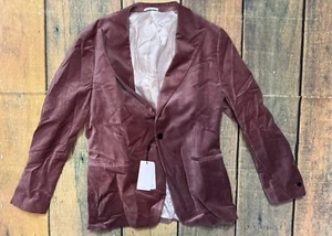 REISS MENS Apsara Slim Fit Velvet Single Breasted Blazer Jacket in Pink Size 40 - Picture 1 of 3