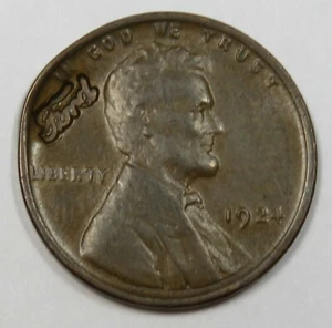 1924-P "FORD" Counter Stamp Lincoln Wheat Cent Penny 1c US Coin Item #31541 - Picture 1 of 2