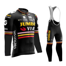 2023 Jumbo-Visma team Thermal Fleece Cycling Long Sleeve Jersey Cycling Bib Pant