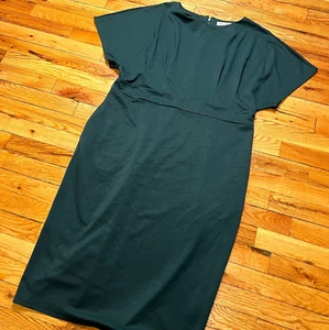 Jasambac Womens Short Sleeve Shift Dress Size 2XL Deep Green Midi 43 in Long - Picture 1 of 8