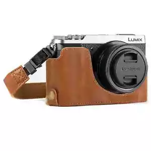 MegaGear Panasonic Lumix DMC-GX85, DMC-GX80 Lederkamera halbe Hülle und Riemen - Bild 1 von 22