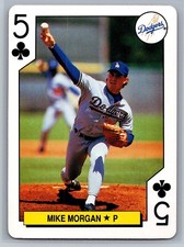 1991 Major League All-Stars Playing Card - Mike Morgan - 5 Clubs