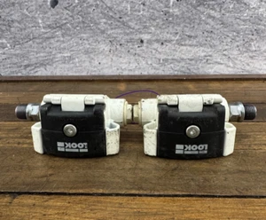 Vintage Look Pedals Red Clipless Wear Road Eroica Race Bike 80s White A5 - Picture 1 of 10
