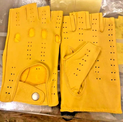 Driving Gloves Fingerless Car Motorcycle Real Leather Police Driver Gloves A-6 - Image 1 of 2