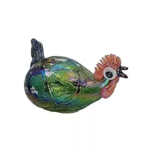 Gallo grande colorido iridiscente de vidrio artístico único de Polonia firmado numerado 1/38 - Imagen 1 de 15