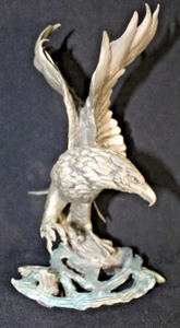 Alaska Chilkat Bald Eagle Paul Brunelle Pewter Sculpture GUARDIAN OF THE RAGING - Picture 1 of 8