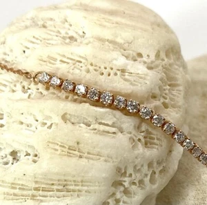 18K Gold Diamond Bracelet Solid Rose Gold 0.23cts Natural Diamonds UK Hallmarked - Picture 1 of 13