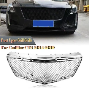 Silver Front Bumper Grille Honeycomb Style For Cadillac CTS 2014 2015-2019 Sedan - Picture 1 of 15