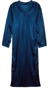 CAFTANO LOUNGE DRESS BLU NAVY NYLON TRICOT manica lunga 40" petto 54" lunghezza GRANDE ** - Foto 1 di 3