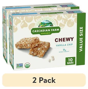 (2 pack) Cascadian Farm Organic Vanilla Chip Chewy Granola Bars,10 Bars,12.3 oz. - Picture 1 of 11