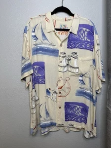 Camicia hawaiana uomo Jams World XXL rara rayon S/S spiaggia barca vacanze stampa - Foto 1 di 3
