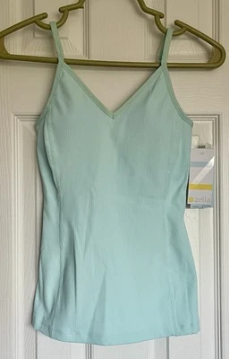 Sujetador ZELLA Tank Talla XXS Aqua Rebecca Yoga Top Teal Verde Justo Azul Soporte NUEVO Foto 1 de 4