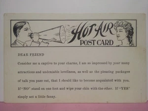 Heißluft Postkarte Humor Romantik Megaphon Bullhorn 1907 ungeteilt  - Bild 1 von 2