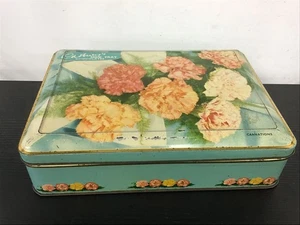 VINTAGE Cadbury's Milk Tray Chocolates Tin - Carnations - 2 Lbs - Hinged Lid - Picture 1 of 6