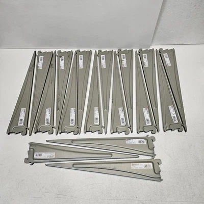17 pcs ClosetMaid ShelfTrack 16" Shelf Bracket Nickel Support Shelves, Read Desc - Image 1 of 4