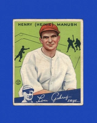 1934 Goudey Set-Break # 18 Heinie Manush en muy buen estado-en muy buen estado (arrugue) *GMCARDS* Foto 1 de 2