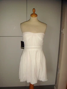 Alert Ivory Heavy Chiffon Lined Bubble Hem Strapless Special Occasion Dress 10 - Picture 1 of 4