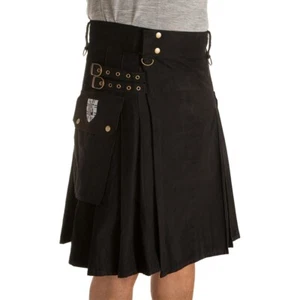 Damn Near Kilt 'Em Greenhorn Mens Utility Kilt Black Size Large - Picture 1 of 4
