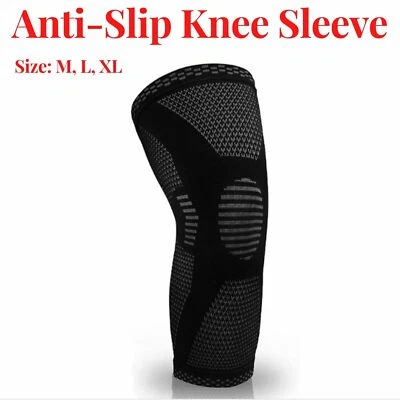 Knee Compression Sleeve Gym Sports Leg Brace Support Joint Pain Relief Running - image 1 of 4
