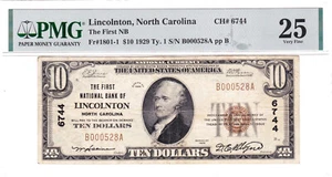 $10 1929 T1 National LINCOLNTON North Carolina NC 🇺🇸 Very Rare 🇺🇸 - Picture 1 of 2